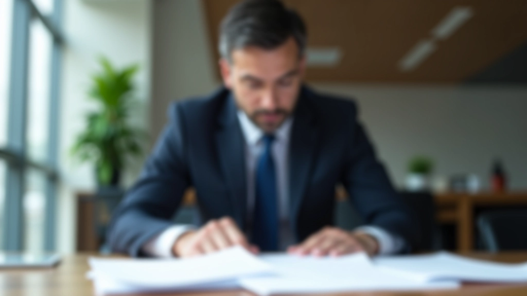 Professional accountant organizing financial documents and ledgers on a clean desk