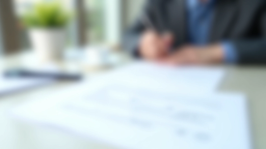 Business registration documents and forms spread on desk with pen