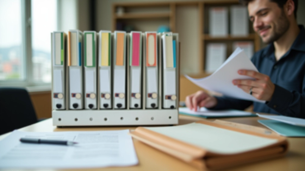 Organized filing system with labeled folders for different accounting categories
