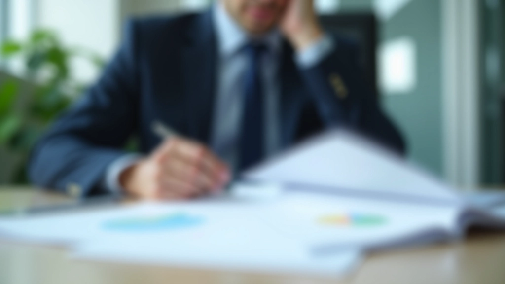 Person reviewing accounting records with spreadsheet printouts